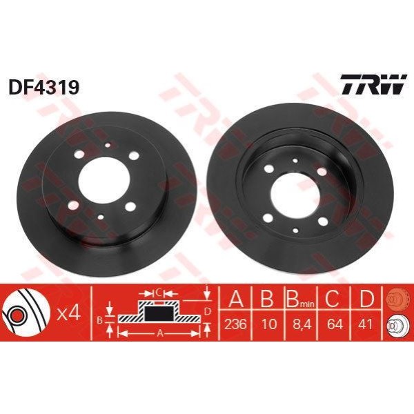 Trw Df4319 Fren Diski Arka Mırage 91- 