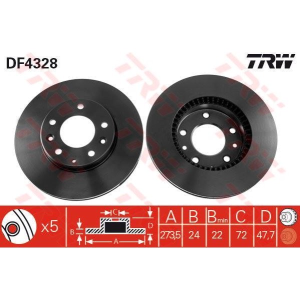 Trw Df4328 Fren Diski &Ouml;n Mazda 6 07- 