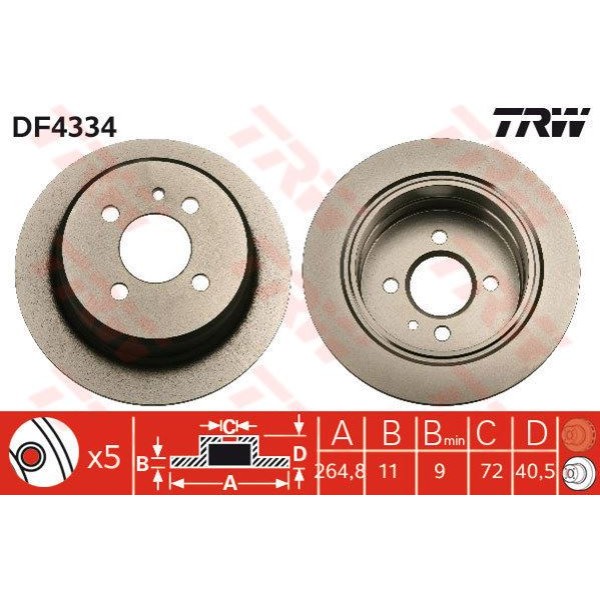 Trw Df4334 Fren Diski Arka 4D 258Mm E30 325 I X 86- 