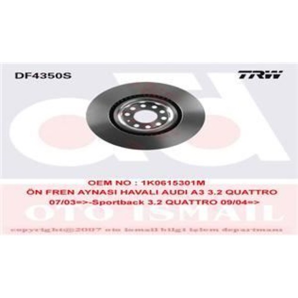 Trw Df4350S Fren Diski &Ouml;n Golf Vı 08- 
