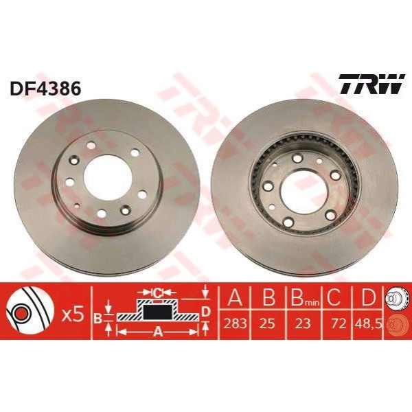 Trw Df4386 Fren Diski &Ouml;n Mazda 6 02- 