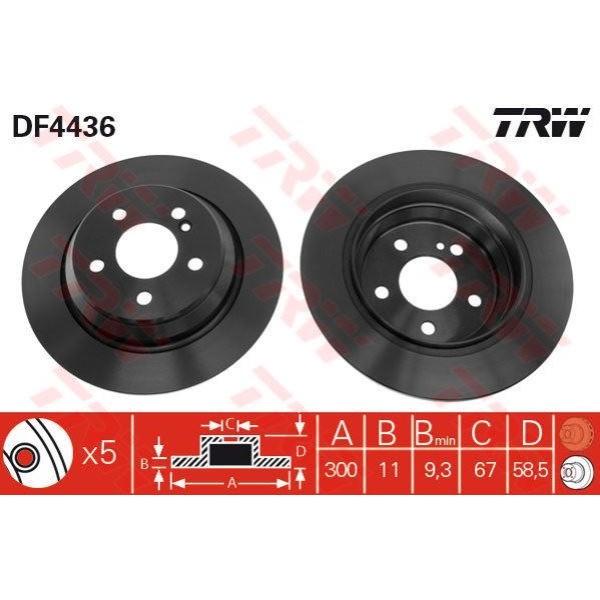 Trw Df4436 Fren Diski Arka Mercedes W215 W220 02-