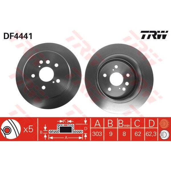 Trw Df4441 Fren Diski Arka Rav4 00-