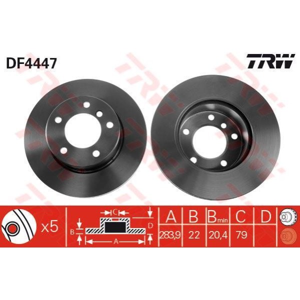 Trw Df4447 Fren Diski &Ouml;n Bmw 1 E87 04- 