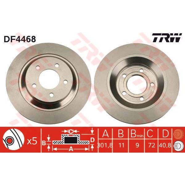 Trw Df4468 Fren Diski Arka Mazda 5 05- 