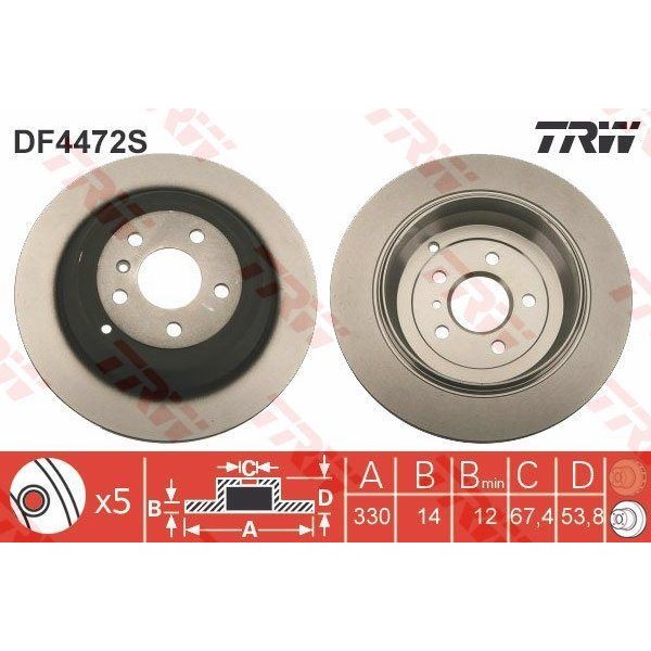 Trw Df4472S Fren Diski Arka Mercedes W164 06-