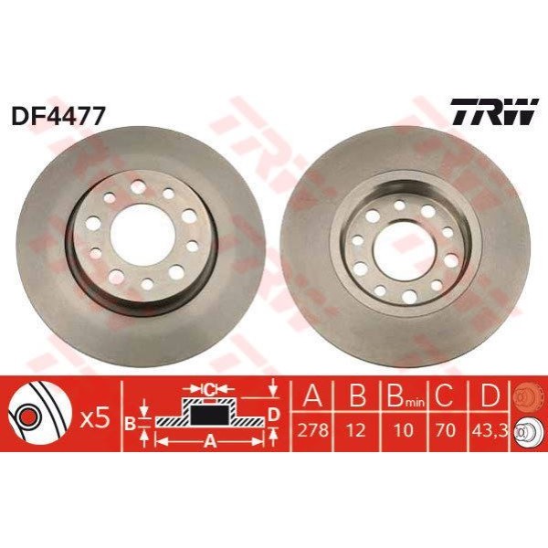 Trw Df4477 Fren Diski Arka 500 X 14-