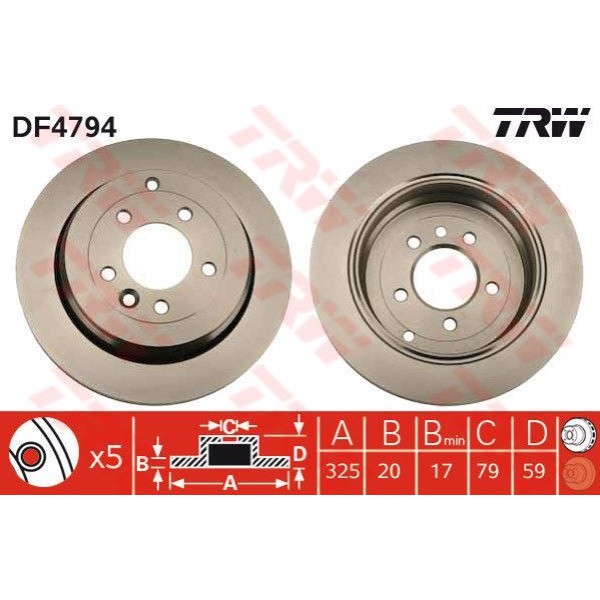 Trw Df4794 Fren Diski Arka Range Rover Sport 05- 