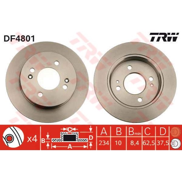 Trw Df4801 Fren Diski Arka İ10 08- 