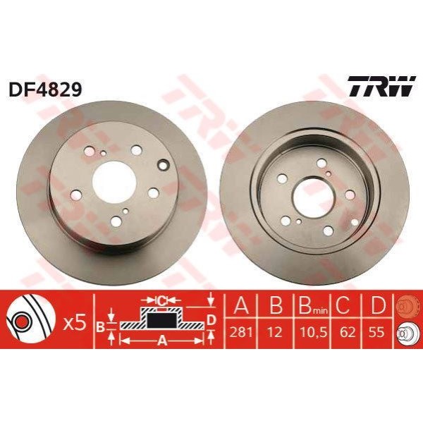 Trw Df4829 Fren Diski Arka Rav4 06-