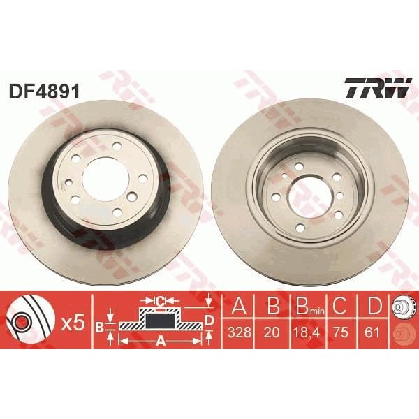 Fren Diski Arka 5D 328Mm E46 E38 E85 E86 E52 