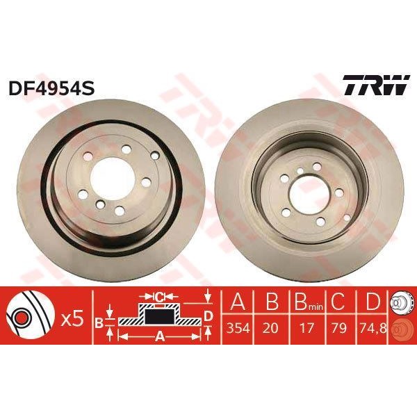 Trw Df4954S Fren Diski Arka Range Rover 05- 
