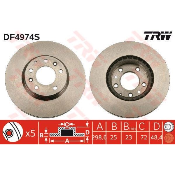 Trw Df4974S Fren Diski &Ouml;n Mazda 6 07- 
