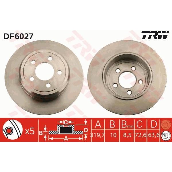 Trw Df6027 Fren Diski Arka 300 C 2004 