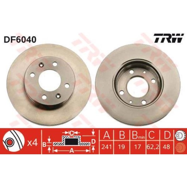 Trw Df6040 Fren Diski &Ouml;n Getz 02-