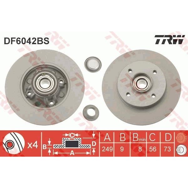 Trw Df6042Bs Arka Fren Diski C4-308 07- 