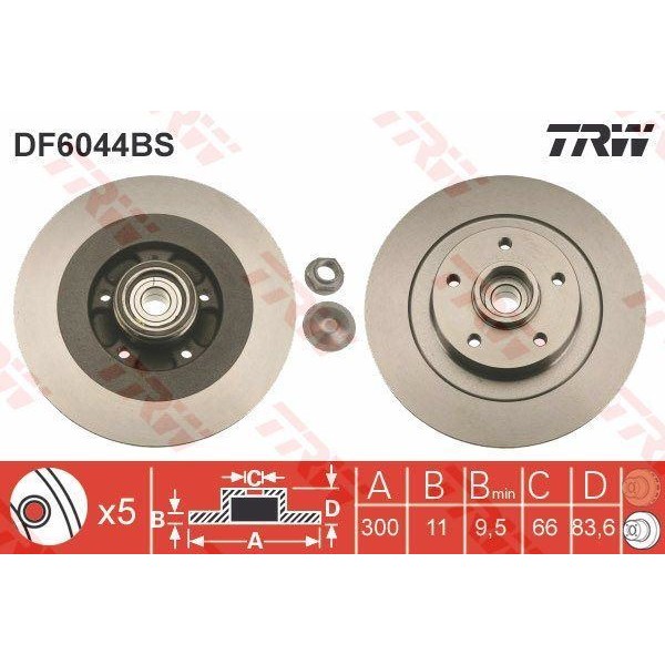 Trw Df6044Bs Fren Diski Arka Laguna III 07- 