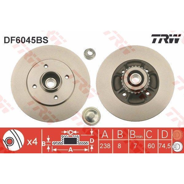 Trw Df6045Bs Fren Diski Arka Clio II 98- 