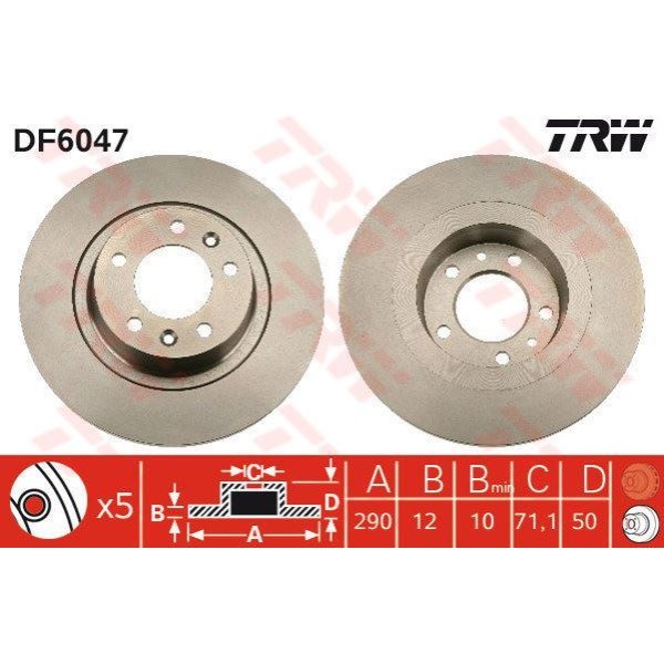 Trw Df6047 Fren Diski Arka 407 Coupe 05-