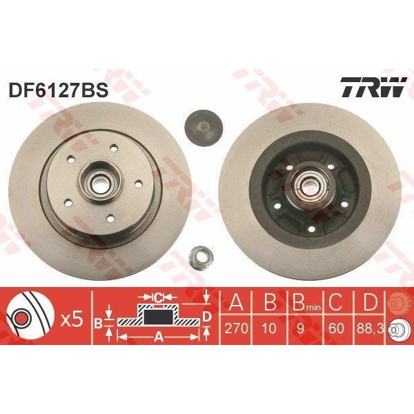 Trw Df6127Bs Fren Diski Arka Megane II Lm Km 05- 