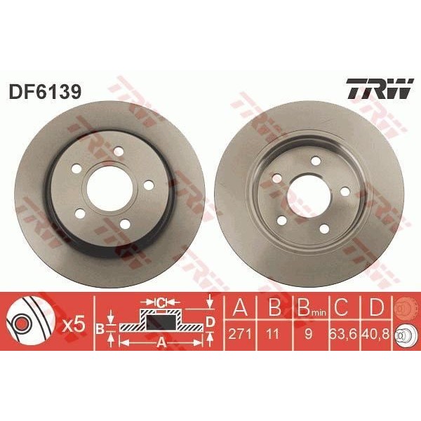 Trw Df6139 Fren Diski Arka Focus III 11- 