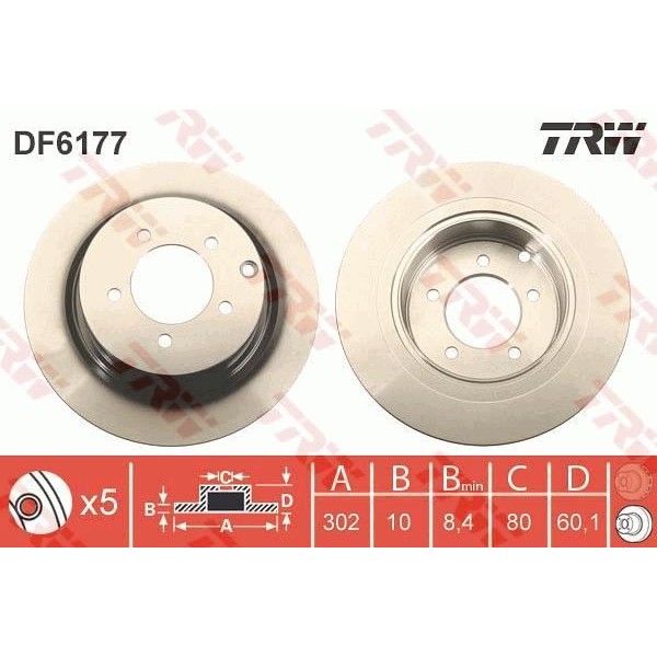 Trw Df6177 Fren Diski Arka 4008 12- 