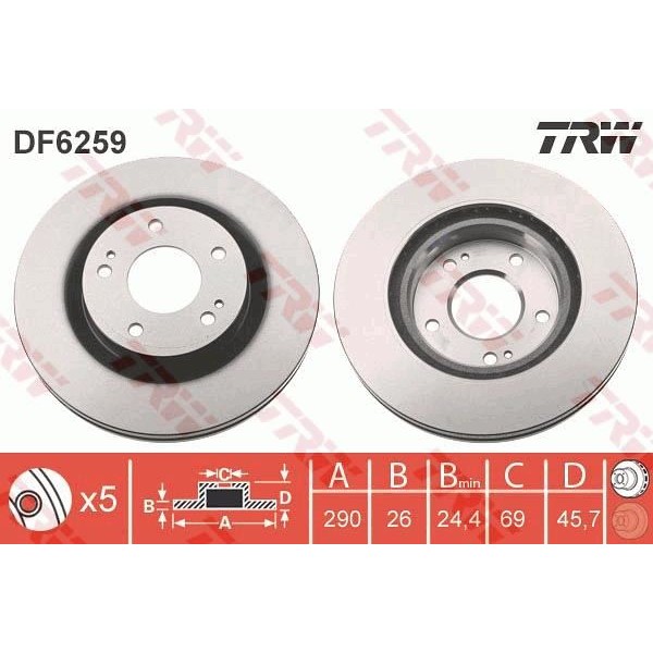 Trw Df6259 Fren Diski &Ouml;n Grandıs 04-