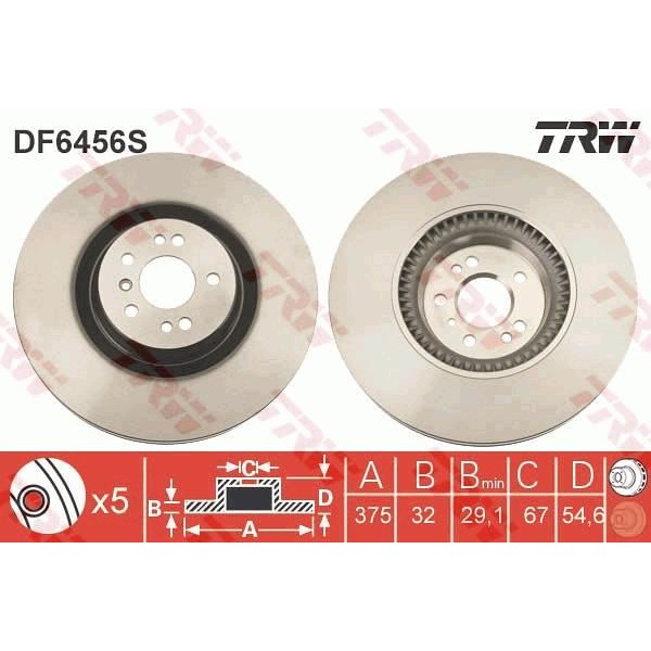 Trw Df6456S Fren Diski &Ouml;n Mercedes M-Serısı W164 -Serısı W251-V251 L-Serısı X164 