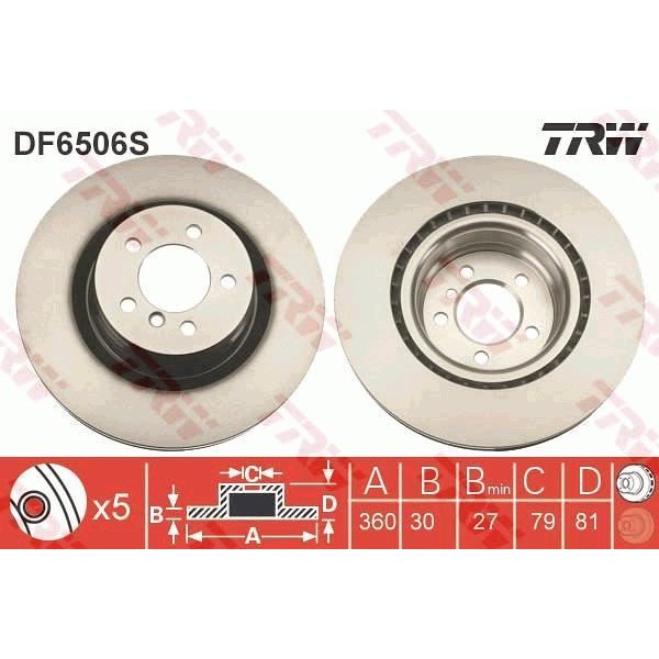 Trw Df6506S Fren Diski &Ouml;n Range Rover III 05- 