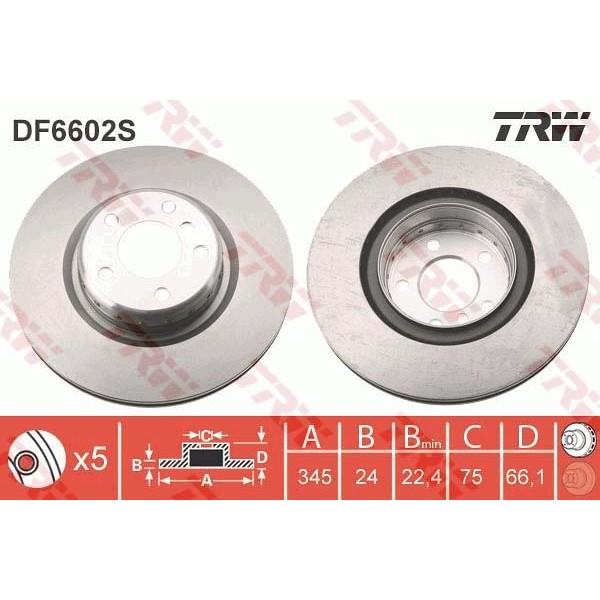 Trw Df6602S Fren Diski Arka 5D 345Mm F20 F21 F22 F32 F36