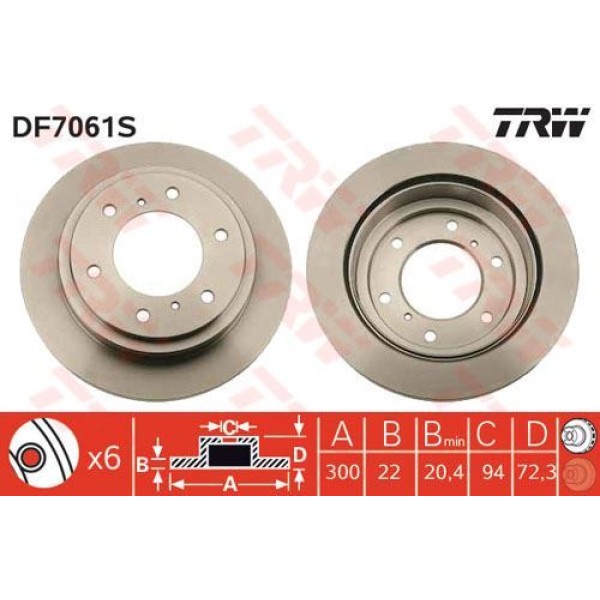 Trw Df7061S Fren Diski Arka Pajero 00- 