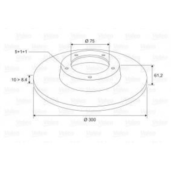 Valeo 186125 Fren Diski Arka Bmw 5 E34  D&uuml;z 300Mm 