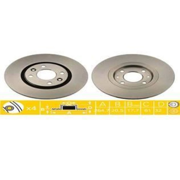 Valeo 186219 Fren Diski &Ouml;n R21 Concorde  Havalı 265Mm 