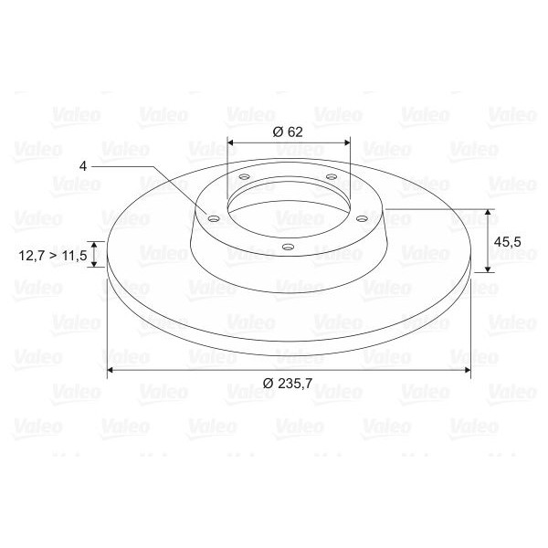 Valeo 186530 Fren Diski &Ouml;n Favorıt L D&uuml;z 236Mm 