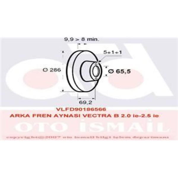 Valeo 186566 Fren Diski Arka Vectra B 95- 