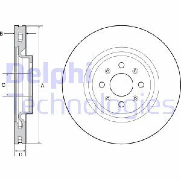 Delphı Bg4456 Fren Diski &Ouml;n Grande Punto 1.4 Abarth 07- 