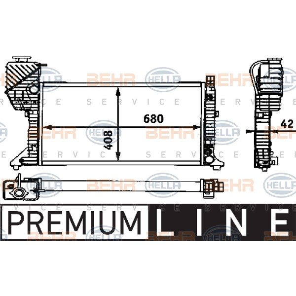 BEHR 8MK376721-441 Motor Su Radyatörü (680×405×32) Sprinter Otomatik 