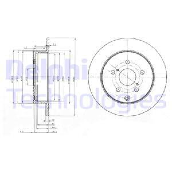 DELPHI BG4051 Fren Diski Takım Toyota Corolla Verso 02/04- Arka 