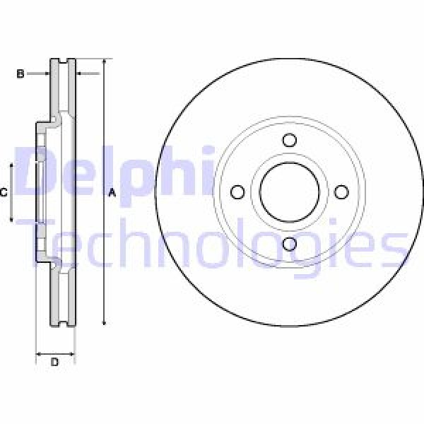 DELPHI BG4715C Fren Diski Çiftli Paket - Boyalı Ford Ecosport 10/2013 11/2017