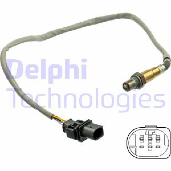 DELPHI ES21065-12B1 Oksijen Sensörü Lambda Sondası (5 Kutuplu 650Mm) Golf Vıı Octavia Yeti Beetle Pa