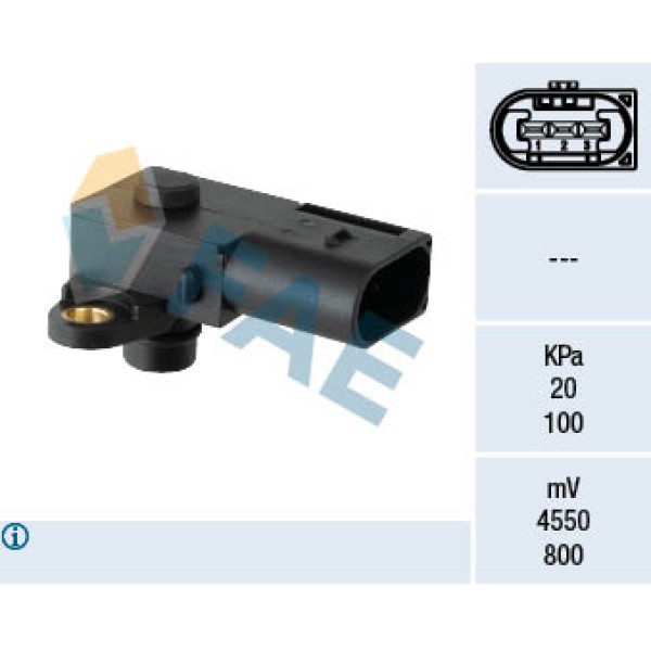 FAE 15204 Map Sensörü (3 Kutuplu) Bmw N46 N52 E87 E82 E90 E46 E60 E65 F01 E83 E84 E70 E53 Z4