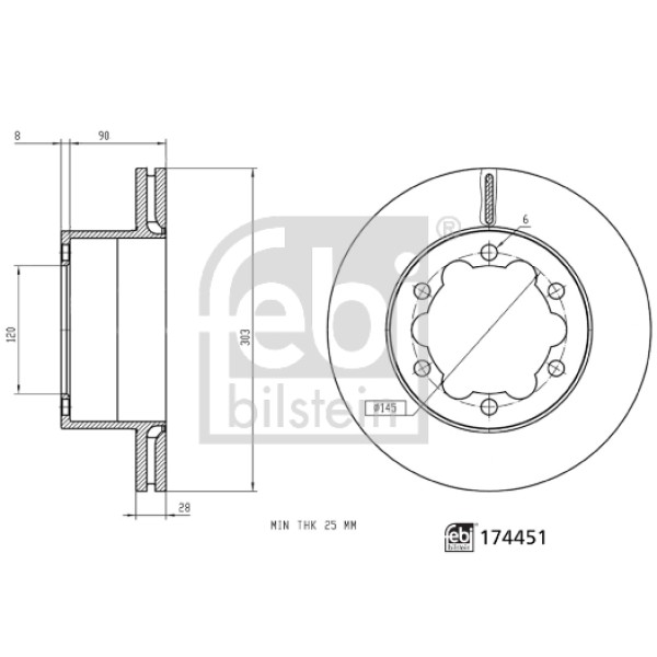 FEBI 174451 VW Crafter 2016- Fren Diski Arka 2N0615601A 