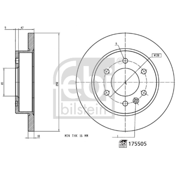 FEBI 175505 Fren Diski (Mercedes W907-W910 Sprinter Arka) Elekt. El Freni 