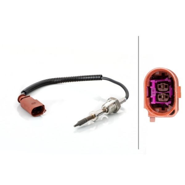 HELLA 6PT014494-721 Egzoz Sıcaklık Sensörü Kahverengi A4 08-12 A4 Allroad 10-16 A5 Q5 09-12 Caha Cah 