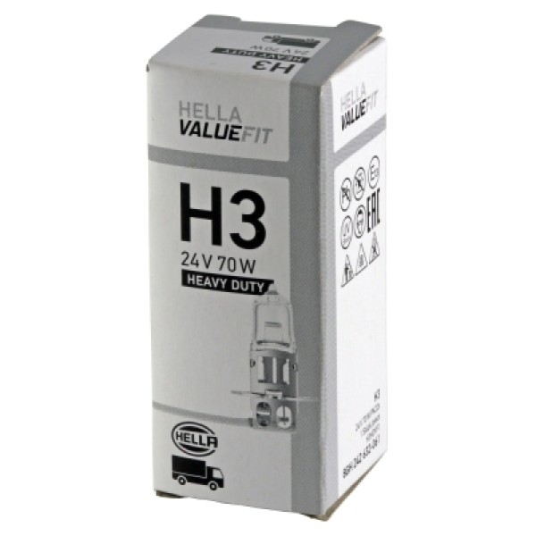 HELLA 8GH242632-61 Ampul H3 Halojen 24V/70W H3- Pk22S Daf/Irısbus/Iveco/Man/Mercedes/Neoplan/Renault 