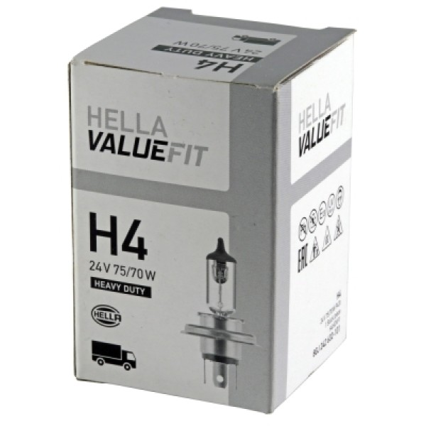 HELLA 8GJ242632-101 Ampul Far H4-Halojen 24V 75/70W P43T-38 Hr2Hdcp1-E Ünıversal 