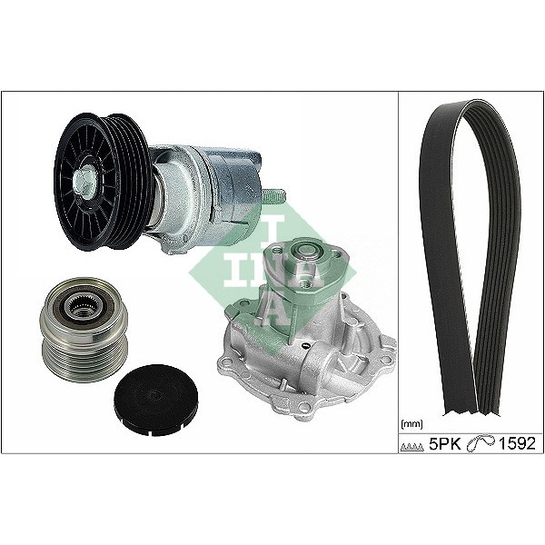 INA 529016230 V Kayış Gergi Seti-Devirdaim 980158-535 0005 10-534 0185 10-5Pk15921.9 TDI Avn Avg VW 