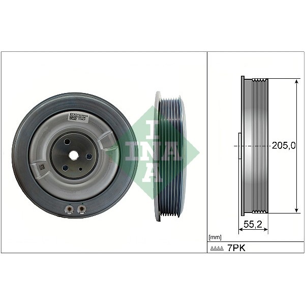 INA 544050610 Krank Kasnağı Volvo S60 III (224) B4 Mild-Hybrid 20- S90 II (234) B4 Mild-Hybrid 20- V