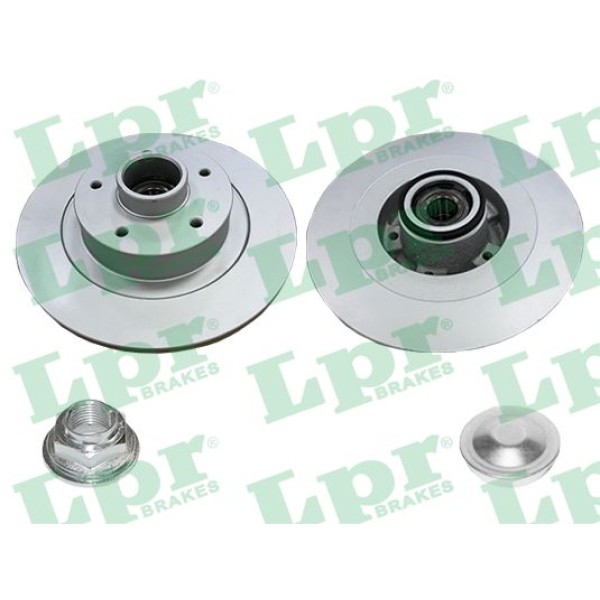 LPR R1079PRCA Arka Fren Diski Kaplamalı Rulmanlı Abs li Somunlu Grand Scenic III 2,0 Turbo / 2,0 DCI