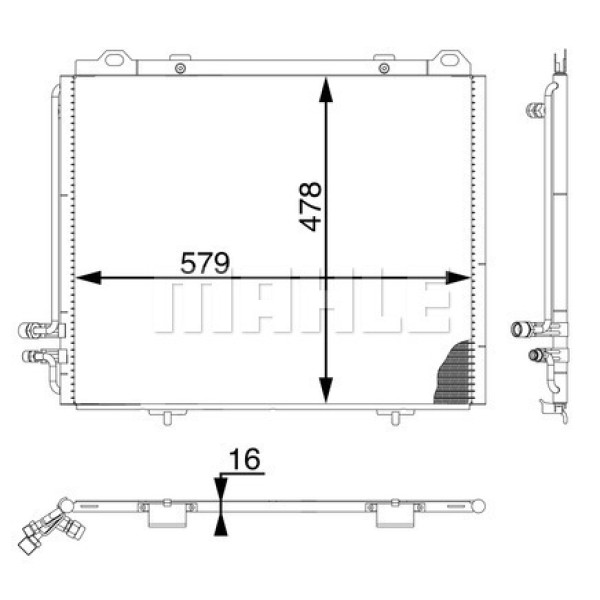 KNECHT AC196000S Klima Radyatörü (580×478×16) W210 S210 E 200 E 230 E 240 E 280 M 111.942 (Eno:8Fc35 